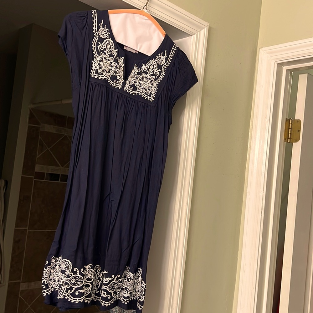 Beautifully embroidered navy tunic